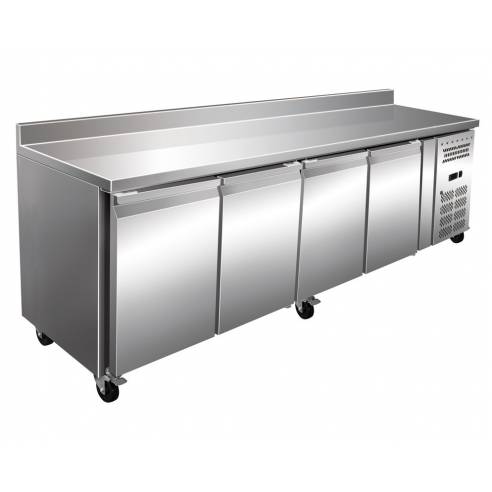 Clima Hosteleria- Mesa Refrigerada Snack Acero Inoxidable 4 Puertas 2230x600x960h mm PEKIN SNACK4200TN