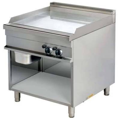 Fry tops a gas acanalado acero 15 mm con baño cromo duro 15kw 850x900x900h mm GG921G Línea Estambul