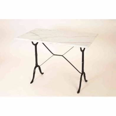 Hobeto- Mesa de mármol rectangular 100 x 60 cm con pie de hierro