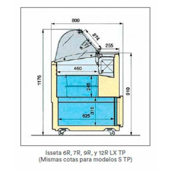 Vitrina Expositora Heladería ISETTA 6R STP Cristal Recto-Z0152FIS0427