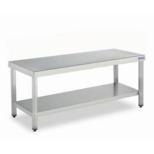 Distform- Mesa Baja Acero Inoxidable Central Altura 600 con estante Fondo 700 (Varias Medidas)