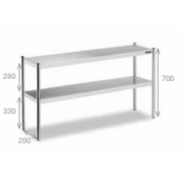 Estante de sobremesa de acero inoxidable Doble-Z001F00301