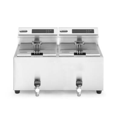 Freidora Profi Line digital con grifo de drenaje - 2 x 8 litros
