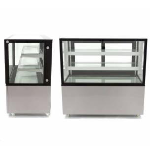 Clima Hosteleria- Vitrina Mostrador Refrigerada Ventilada Total Cristal Recto con 2 estantes de cristal 915X675X1235h mm Líne...
