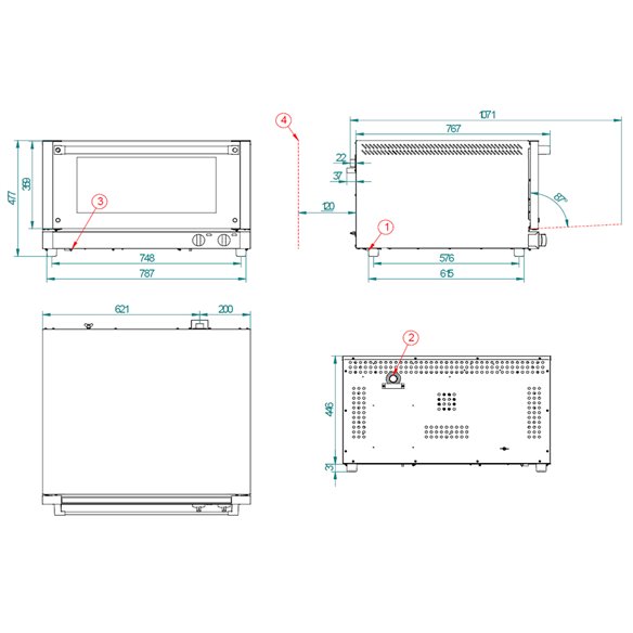 Forno Elétrico para Padaria FM RX 603 - 3 Bandejas 600x 400 mm.