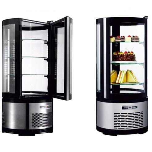 Vitrine réfrigérée ronde 105 Litres avec 3 clayettes en verre 480X480X1030h mm Beijing XC105R Line
