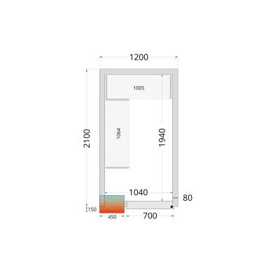 Paneles de cámara frigorífica 80 mm TEFCOLD CR 120x210x220