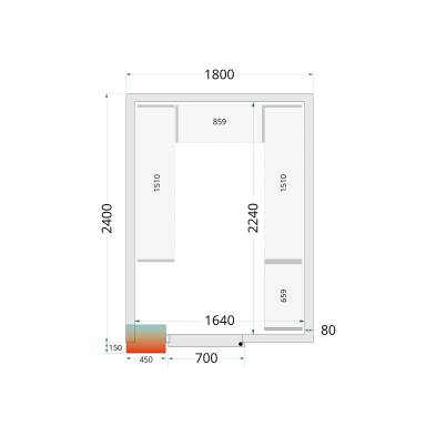 Painéis de sala fria 80 mm TEFCOLD CR 180x240x220