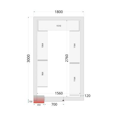 Tefcold- Paneles de cámara frigorífica 120 mm TEFCOLD CR 180x300x220