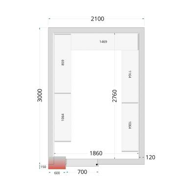 Paneles de cámara frigorífica 120 mm  TEFCOLD CR 210x300x220
