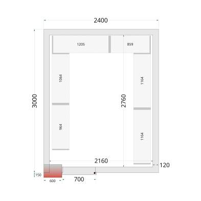 Paneles de cámara frigorífica 120 mm  TEFCOLD CR 240x300x220