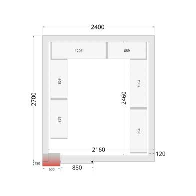 Paneles de cámara frigorífica 120 mm  TEFCOLD CR 240x270x220 WD