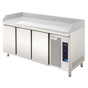 Mesa para Pizza con Encimera de Granito Serie GN 1/1 3 Puertas Opacas MPG-180 HC GR Edenox