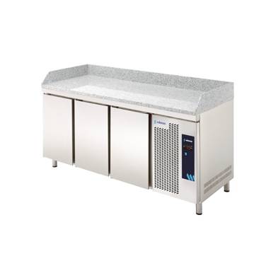 GN 1/1 Series Granito Bancada Pizza Tabela 3 Portas Opacas MPG-180 HC GR Edenox