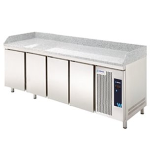GN Series Mesa de Pizza de Bancada de Granito 1/1 4 Portas Opacas MPG-225 HC GR Edenox