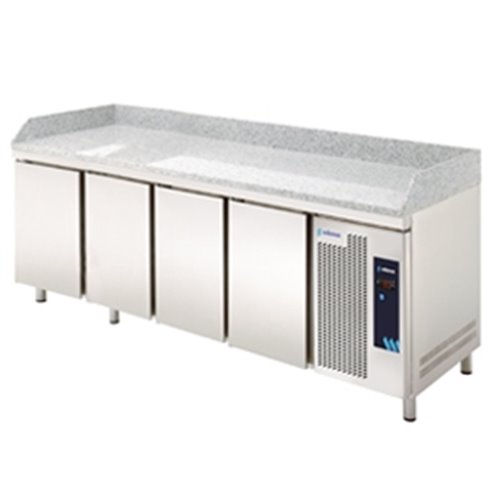 GN Series Mesa de Pizza de Bancada de Granito 1/1 4 Portas Opacas MPG-225 HC GR Edenox