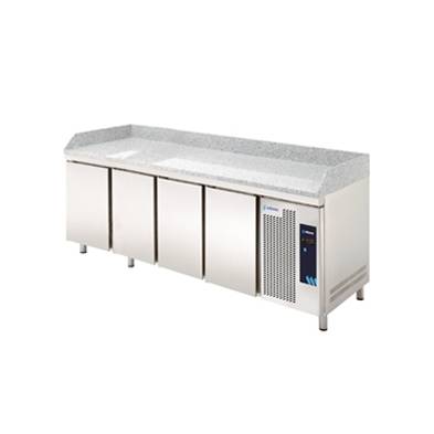 GN Series Mesa de Pizza de Bancada de Granito 1/1 4 Portas Opacas MPG-225 HC GR Edenox