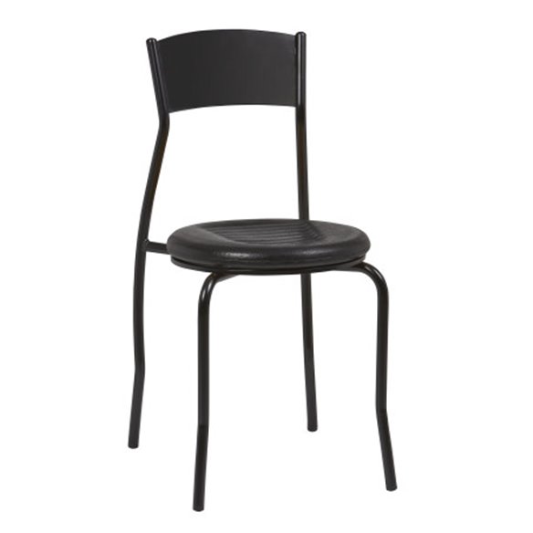 Clima Hosteleria- Silla Interior Armazón Plastificado Negro y Asiento Espuma Integral ASIA ESP