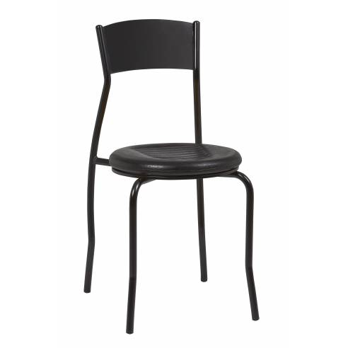 Clima Hosteleria- Silla Interior Armazón Plastificado Negro y Asiento Espuma Integral ASIA ESP