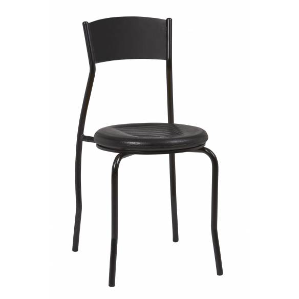 Clima Hosteleria- Silla Interior Armazón Plastificado Negro y Asiento Espuma Integral ASIA ESP