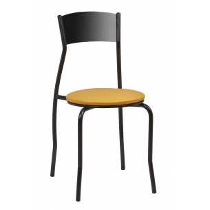 Clima Hosteleria- Silla Interior Armazón Plastificado Negro y Asiento Tapizado ASIA TAP