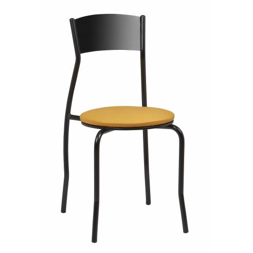 Silla Interior Armazón Plastificado Negro y Asiento Tapizado ASIA TAP