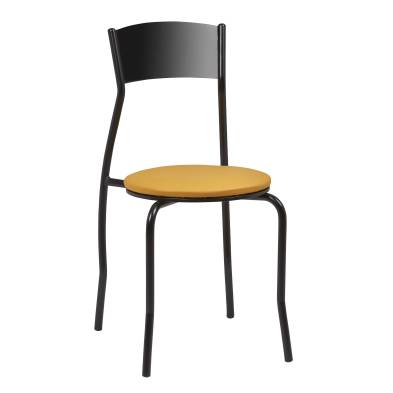 Clima Hosteleria- Silla Interior Armazón Plastificado Negro y Asiento Tapizado ASIA TAP
