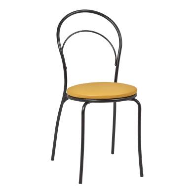 Clima Hosteleria- Silla Interior Armazón Plastificado Negro y Asiento Tapizado CORA TAP