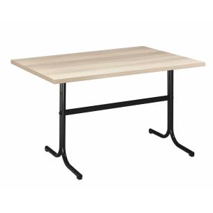 Clima Hosteleria- Mesa Interior Armazón Plastificado Negro con Tablero de Melamina Acacia 110x70 cm PLASENCIA ACA