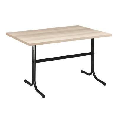 Clima Hosteleria- Mesa Interior Armazón Plastificado Negro con Tablero de Melamina Acacia 110x70 cm PLASENCIA ACA