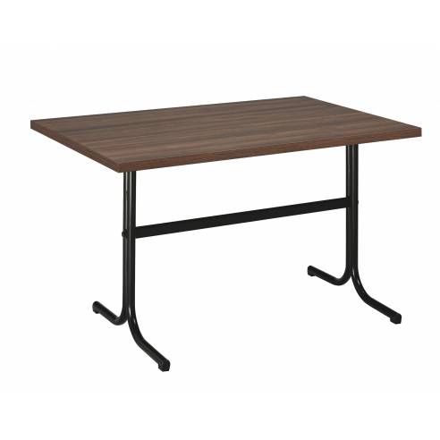 Mesa  Interior  Armazón Plastificado Negro con Tablero de Melamina Nogal 110x70 cm PLASENCIA NOG