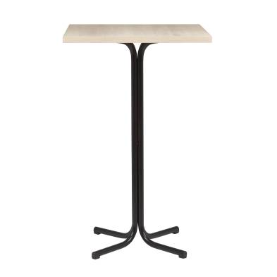 Clima Hosteleria- Mesa Alta Interior Armazón Plastificado Negro con Tablero de Melamina Acacia 60x60 cm TRUJILLO ACA