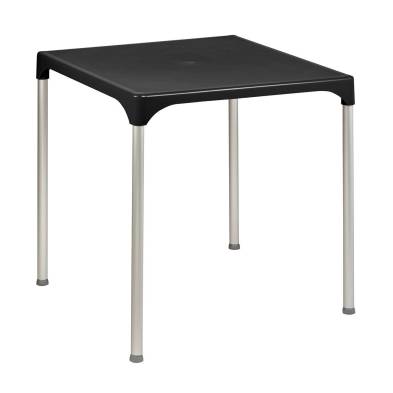 Clima Hosteleria- Mesa Terraza de Polipropileno Negro 70x70 cm LISBOA NEG