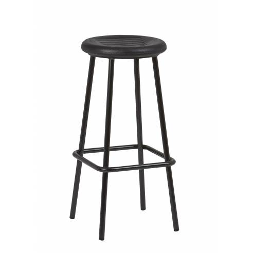 Taburete Armazón Plastificado Negro con Asiento de Espuma Integral BOSTON ESP