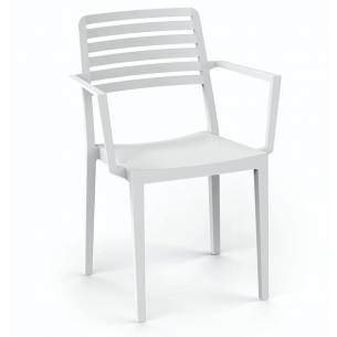 Clima Hosteleria- Sillón Terraza Polipropileno color Blanco ROW 2 BLA