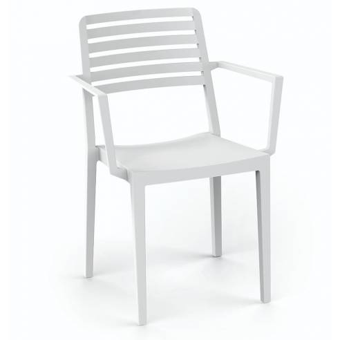 Clima Hosteleria- Sillón Terraza Polipropileno color Blanco ROW 2 BLA