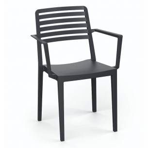 Sillón Terraza Polipropileno color Negro ROW 2 NEG