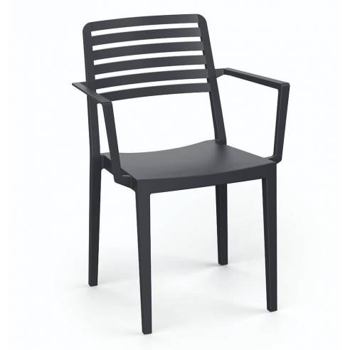 Sillón Terraza Polipropileno color Negro ROW 2 NEG