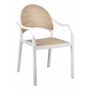 Sillón Terraza Polipropileno color Blanco-Crema SENIA BC