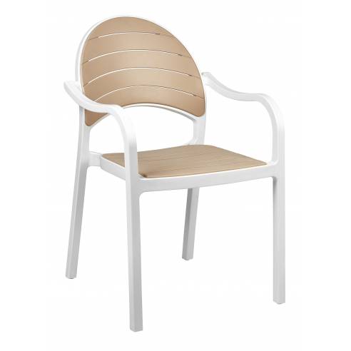 Sillón Terraza Polipropileno color Blanco-Crema SENIA BC