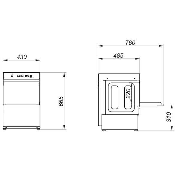 Edenox lavadora de copos AV-1200 cesta 35 x 35 cm