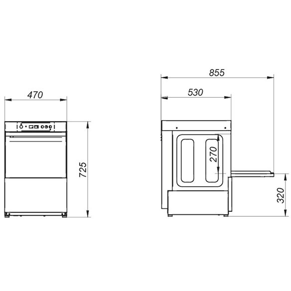 Lavavasos industrial cesta 40x40cm AV-2100 EDENOX