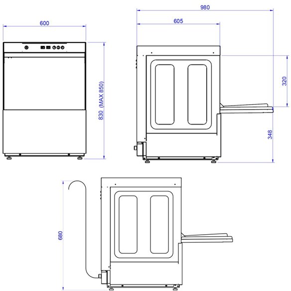 Lavavajillas industrial cesta de 50 x 50 Edenox AFG-540