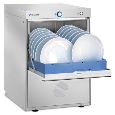 nikrom- Lavavajillas Profesional NIKROM E500VK Cesta 50x50 cm Visor de temperatura de aclarado Bomba de desagüe