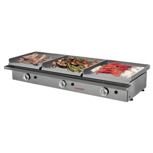 Plancha gas triple placa 40x3 acero rectificado de 8 mm