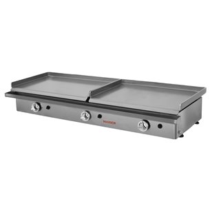 Plancha gas 60+60 acero rectificado de 8 mm