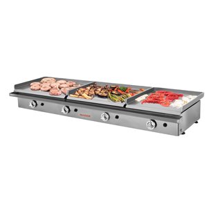 Plancha gas triple placa 2 de 60 y 1 de 40 acero rectificado de 8 mm
