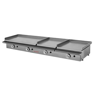 Plancha gas triple placa 2 de 40 y 1 de 80 acero rectificado de 8 mm