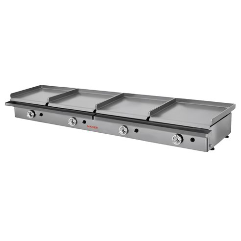 Plancha gas cuádruple placa 40x4 acero rectificado de 8 mm