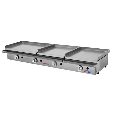 Plancha ecogas triple placa 60+40+40 acero rectificado de 8 mm